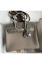 Hermes Touch Birkin 25 Bag In Gris Asphalt Shiny Niloticus Crocodile Skin Replica