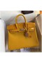 Hermes Touch Birkin 25 Bag In Yellow Shiny Niloticus Crocodile Skin Replica
