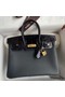 Hermes Touch Birkin 25 Bag in Black Togo and Shiny Alligator Leather Replica