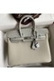 Hermes Touch Birkin 25 Bag in Pearl Grey Togo and Matte Alligator Leather Replica