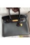 Hermes Touch Birkin 30 Bag In Black Clemence and Shiny Niloticus Crocodile Skin Replica