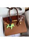 Hermes Touch Birkin 30 Bag In Gold Clemence and Shiny Niloticus Crocodile Skin Replica