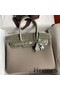 Hermes Touch Birkin 30 Bag In Gris Asphalt Clemence and Shiny Niloticus Crocodile Skin Replica