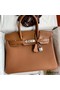 Hermes Touch Birkin 30 Bag in Gold Clemence and Matte Alligator Leather Replica