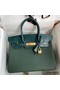 Hermes Touch Birkin 30 Bag in Green Clemence and Matte Alligator Leather Replica