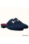 Hermes Trocadero Mules In Blue Suede Replica