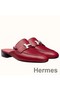 Hermes Trocadero Mules In Red Goatskin Replica