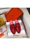 Hermes Trocadero Mules In Red Goatskin Replica