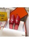 Hermes Trocadero Mules In Red Goatskin Replica