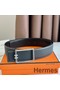 Hermes Tube H Reversible Belt 38MM in Black Clemence Leather Replica