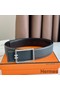 Hermes Tube H Reversible Belt 38MM in Black Clemence Leather Replica