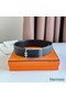 Hermes Tube H Reversible Belt 38MM in Black Clemence Leather Replica