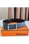 Hermes Tube H Reversible Belt 38MM in Blue Clemence Leather Replica