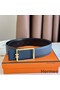 Hermes Tube H Reversible Belt 38MM in Blue Clemence Leather Replica