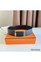 Hermes Tube H Reversible Belt 38MM in Blue Clemence Leather Replica