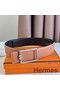 Hermes Tube H Reversible Belt 38MM in Gold Clemence Leather Replica