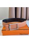 Hermes Tube H Reversible Belt 38MM in Gold Clemence Leather Replica
