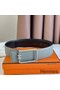 Hermes Tube H Reversible Belt 38MM in Grey Clemence Leather Replica