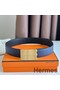 Hermes Typo Reversible Belt 32MM in Blue Epsom Calfskin Replica