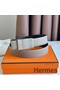 Hermes Typo Reversible Belt 32MM in Grey Epsom Calfskin Replica