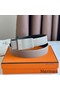 Hermes Typo Reversible Belt 32MM in Grey Epsom Calfskin Replica