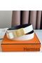 Hermes Typo Reversible Belt 32MM in White Epsom Calfskin Replica