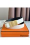 Hermes Typo Reversible Belt 32MM in White Epsom Calfskin Replica