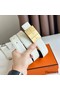 Hermes Typo Reversible Belt 32MM in White Epsom Calfskin Replica