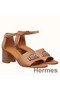 Hermes Viaggio 60MM Sandals In Brown Leather Replica