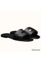 Hermes View Sandals In Black Calfskin leather Replica