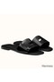 Hermes View Sandals In Black Patent leather Replica