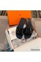 Hermes View Sandals In Black Patent leather Replica