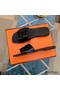 Hermes View Sandals In Black Patent leather Replica