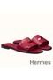 Hermes View Sandals In Ruby Patent Leather Replica