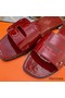 Hermes View Sandals In Ruby Patent Leather Replica