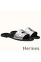 Hermes View Sandals In Silver Epsom Leather Replica