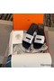 Hermes View Sandals In Silver Epsom Leather Replica