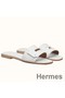 Hermes View Sandals In White Calfskin leather Replica
