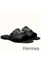 Hermes Villa Sandals In Black Calfskin Replica