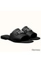Hermes Villa Sandals In Black Calfskin Replica