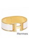 Hermes White Enamel Clic Clac H PM Bracelet Replica