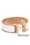 Hermes White Enamel Clic Clac H PM Bracelet Replica