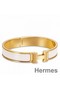 Hermes White Enamel Clic H PM Bracelet Replica
