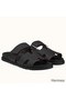 Hermes Women's Chypre Sandals In Black Epsom Calfskin Replica