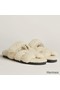 Hermes Women's Chypre Sandals In Off White Shearling Replica