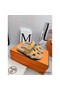 Hermes Women's Chypre Sandals in Beige Suede with Shearling Replica