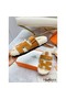 Hermes Women's Chypre Sandals in Tan Suede with Shearling Replica