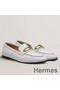 Hermes Women's Colette Loafers in White Leather Replica