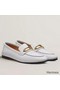 Hermes Women's Colette Loafers in White Leather Replica