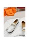 Hermes Women's Colette Loafers in White Leather Replica